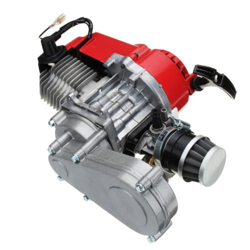 49cc Engine 2-Stroke Pull Start with Transmission For Mini Moto Dirt Bike Red 3