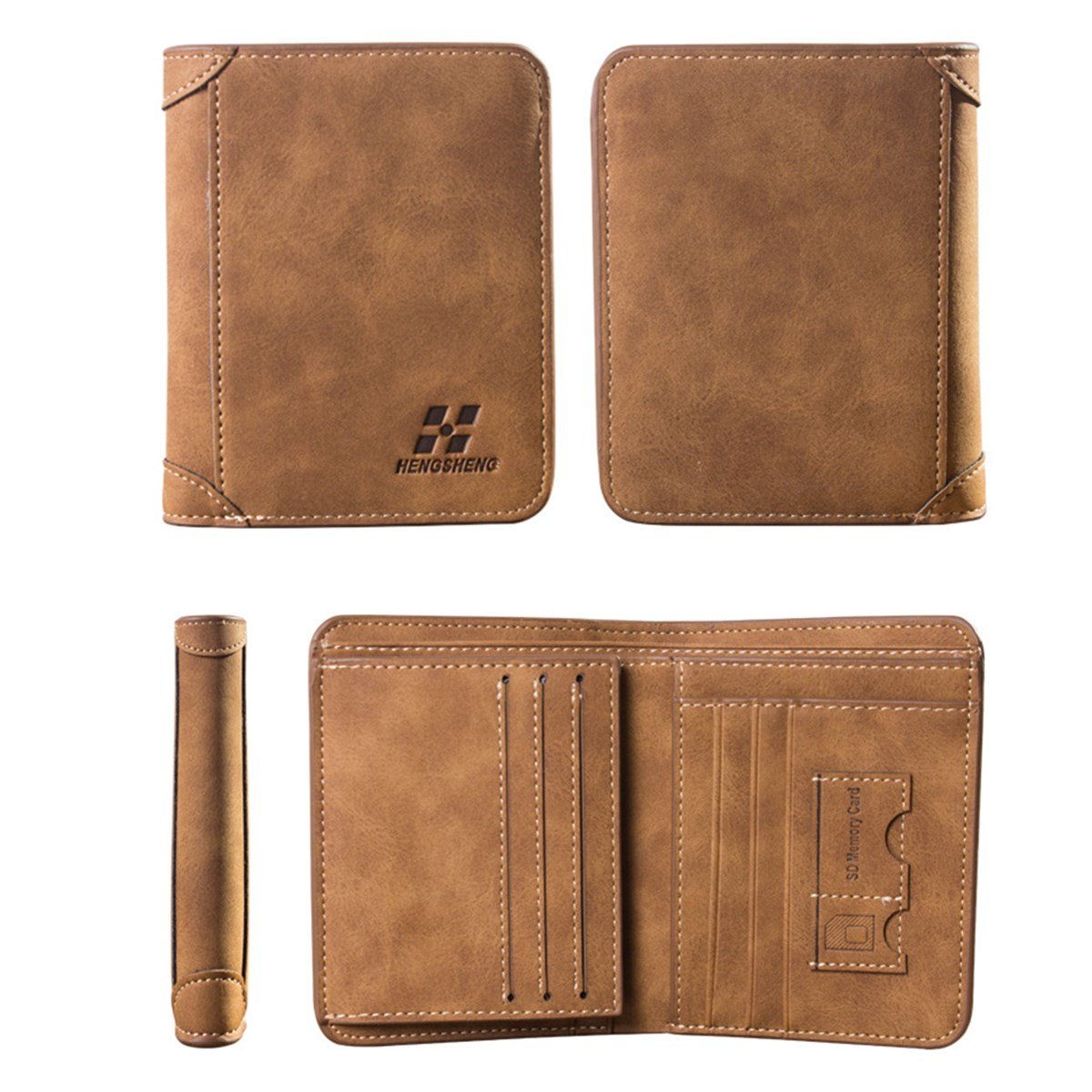 IPRee® Men's Vintage RFID Blocking Trifold Wallet PU Leather ID Credit Card Holder 2 IPRee® Men's Vintage RFID Blocking Trifold Wallet PU Leather ID Credit Card Holder - Image 2