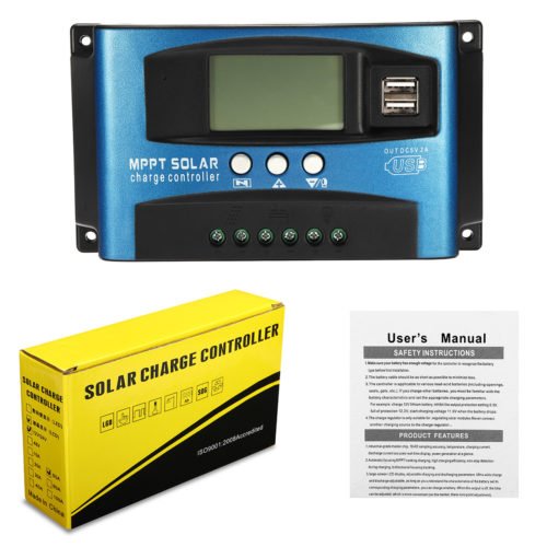 30/40/50/60/100A MPPT Solar Controller LCD Solar Charge Controller Accuracy Dual USB Solar Panel Battery Regulator 3