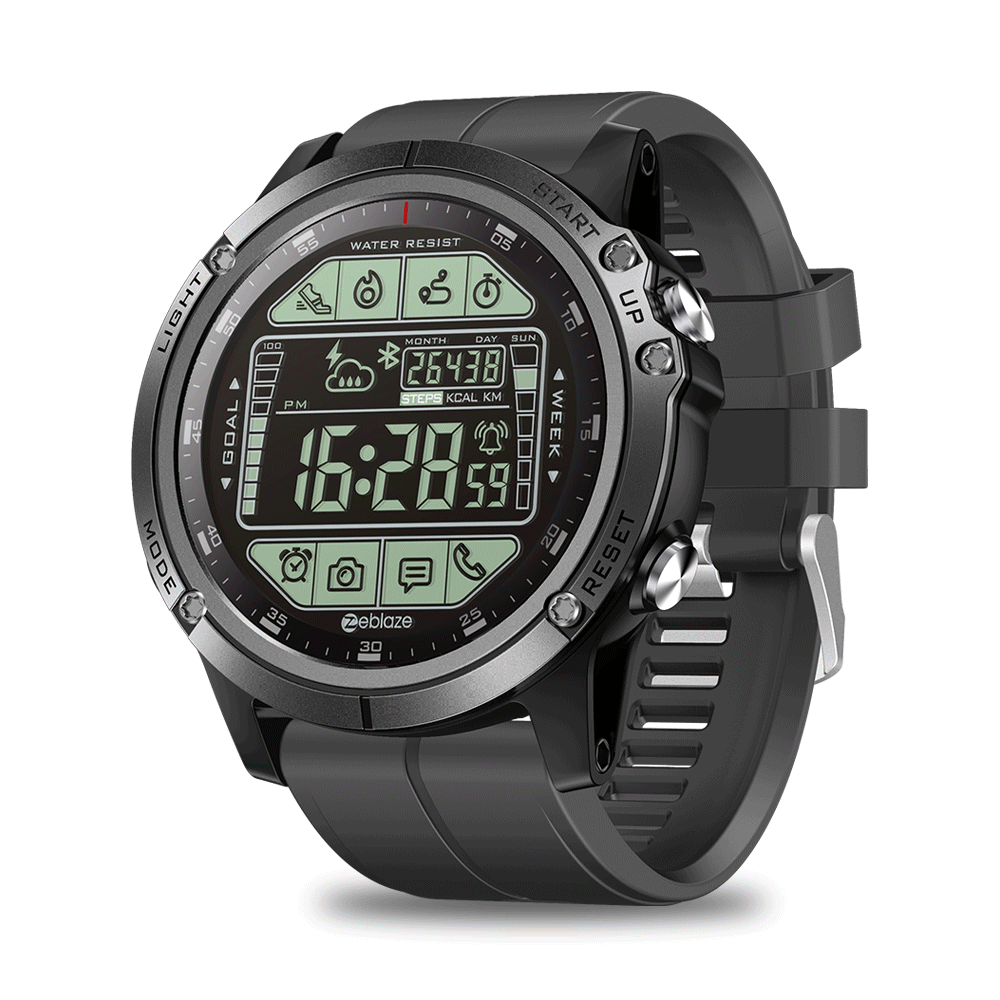 Zeblaze VIBE 3S Absolute Toughness Real-time Weather Display Goals Setting Message Reminder 1.24inch FSTN Full View Display Outdoor Sport Smart Watch 2