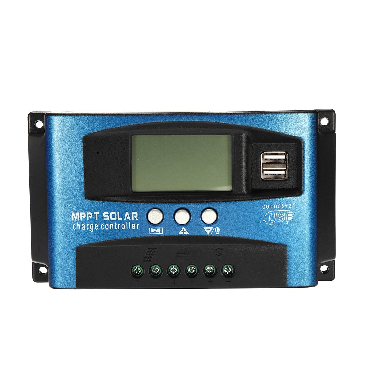 30/40/50/60/100A MPPT Solar Controller LCD Solar Charge Controller Accuracy Dual USB Solar Panel Battery Regulator 2