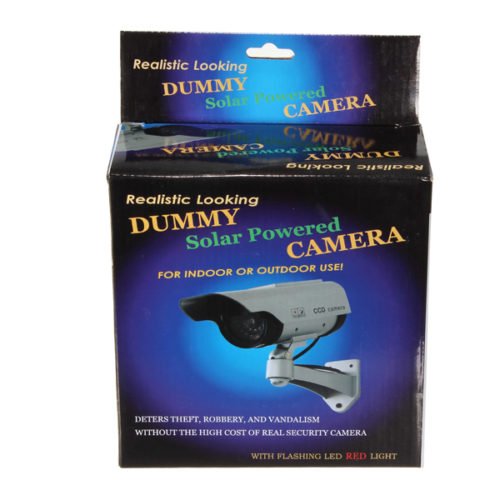Solar Power Fake CCTV Security Surveillance Outdoor Flash LED Camera 12