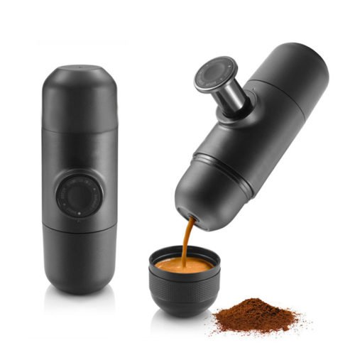 KCASA KC-COFF20 Portable Manual Coffee Maker Hand Espresso Maker Mini Coffee Machine Coffee Pot Outdoor Travel design (Black) 2