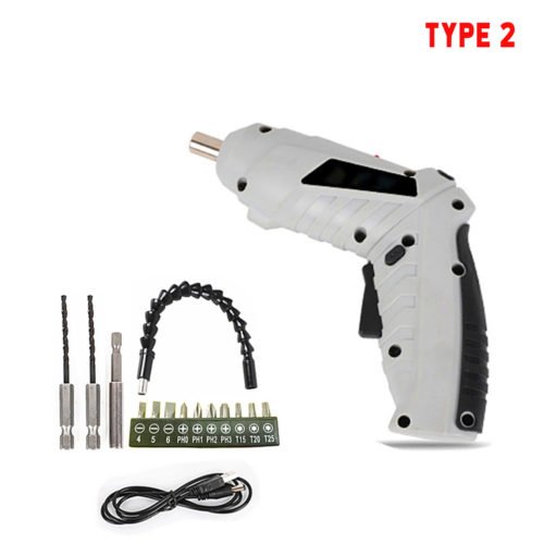 Mini Cordless Electric Screwdriver Set USB Rechargeable Drill Driver With Work Light 8