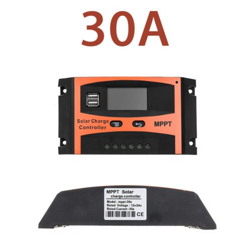 30A/40A/50A/60A MPPT Solar Charge Controller 12V/24V LCD Accuracy Dual USB Solar Panel Battery Regulator Built-in Timer 14