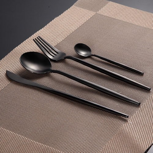 KCASA FL2 4 Pieces Food Grade 304 Stainless Steel Flatware Set Matte Dinnerware Cutlery Tableware 3