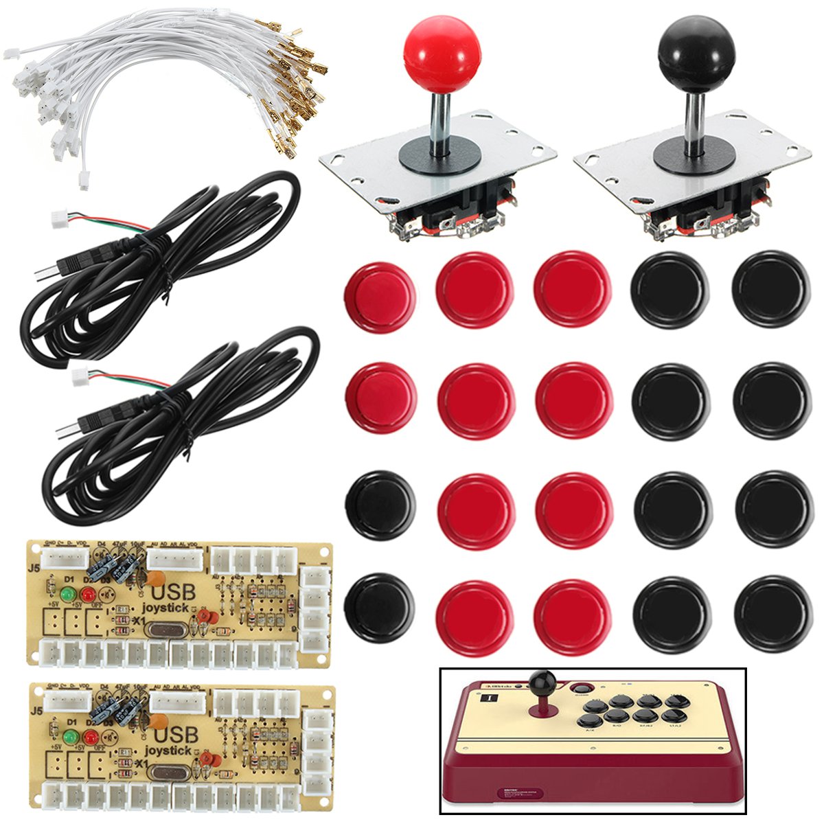 Joystick Push Button Zero Delay Arcade Game DIY Kit For MAME 2