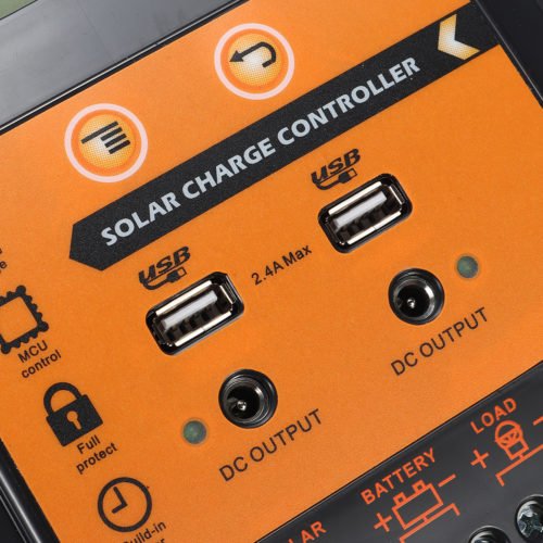 12/24V Dual 2.4A USB LCD Solar Panel Controller Solar Charge Controller 10