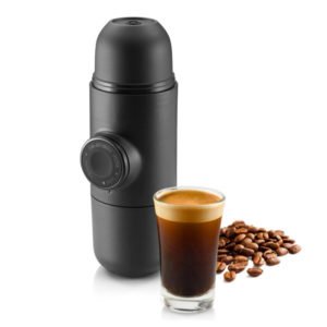 KCASA KC-COFF20 Portable Manual Coffee Maker Hand Espresso Maker Mini Coffee Machine Coffee Pot Outdoor Travel design (Black)