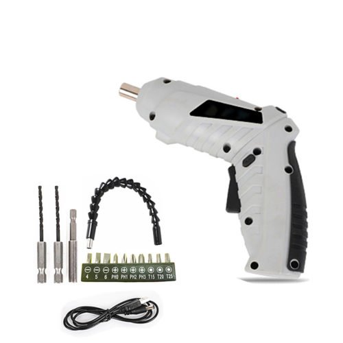 Mini Cordless Electric Screwdriver Set USB Rechargeable Drill Driver With Work Light 6