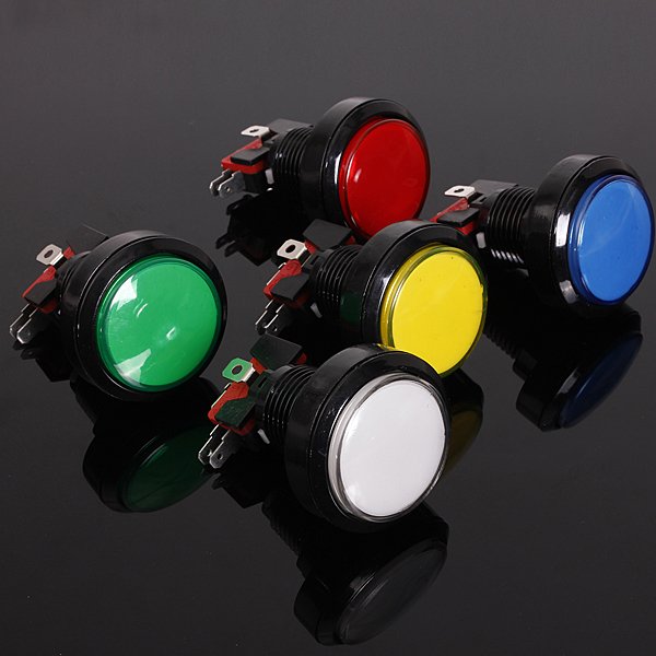 45mm Arcade Video Game Big Round Push Button LED Lighted Illuminated Lamp 1 45mm Arcade Video Game Big Round Push Button LED Lighted Illuminated Lamp