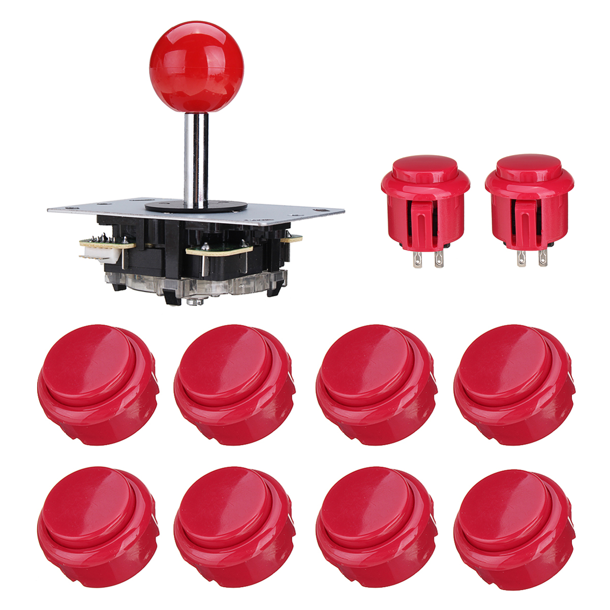 Black Blue Red Arcade Joystick 27mm 32mm Push Button Game Controller DIY Kit 9 Black Blue Red Arcade Joystick 27mm 32mm Push Button Game Controller DIY Kit - Image 9