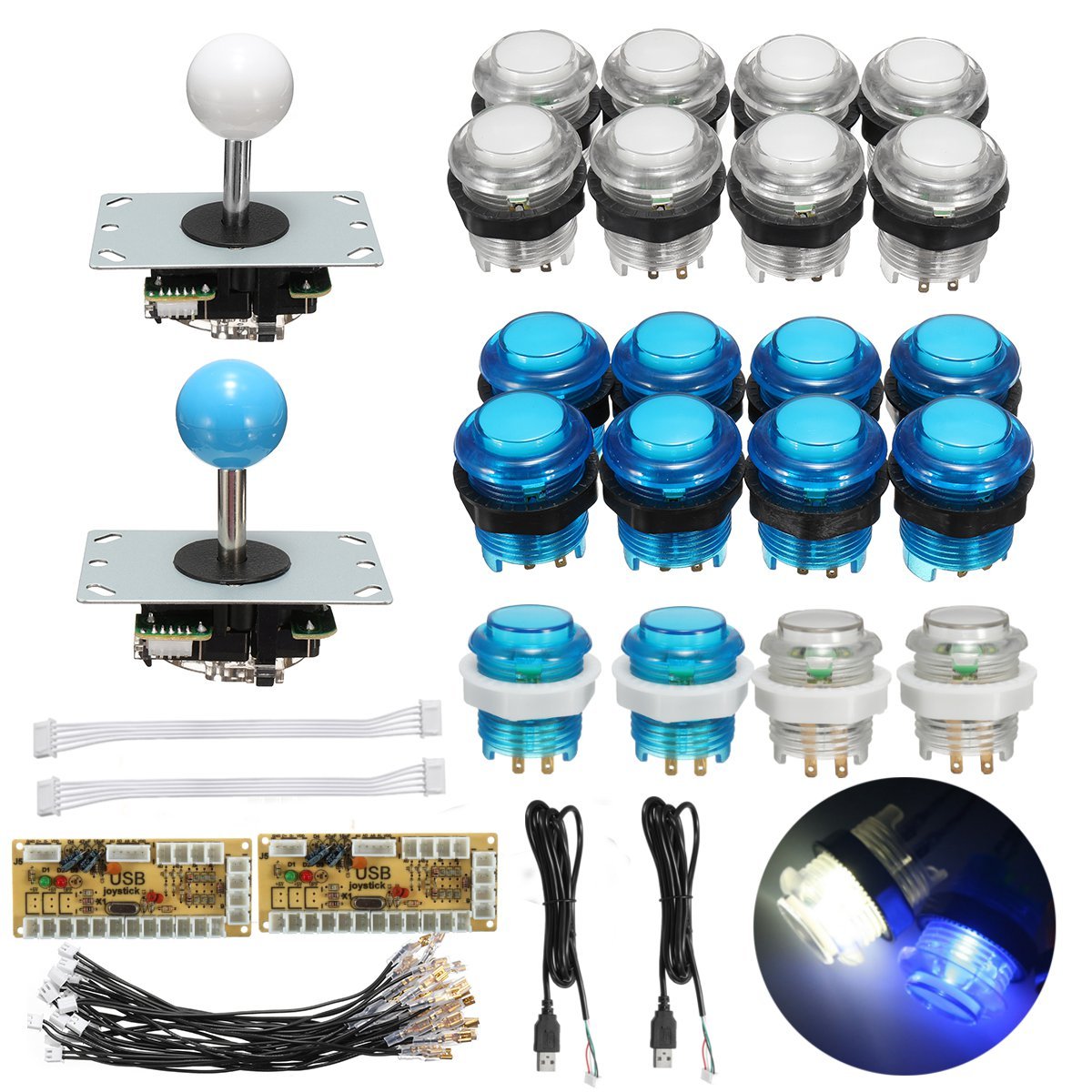 Push Button Joystick USB Encoder 0 Delay Arcade Game DIY Kit Parts 1 Push Button Joystick USB Encoder 0 Delay Arcade Game DIY Kit Parts