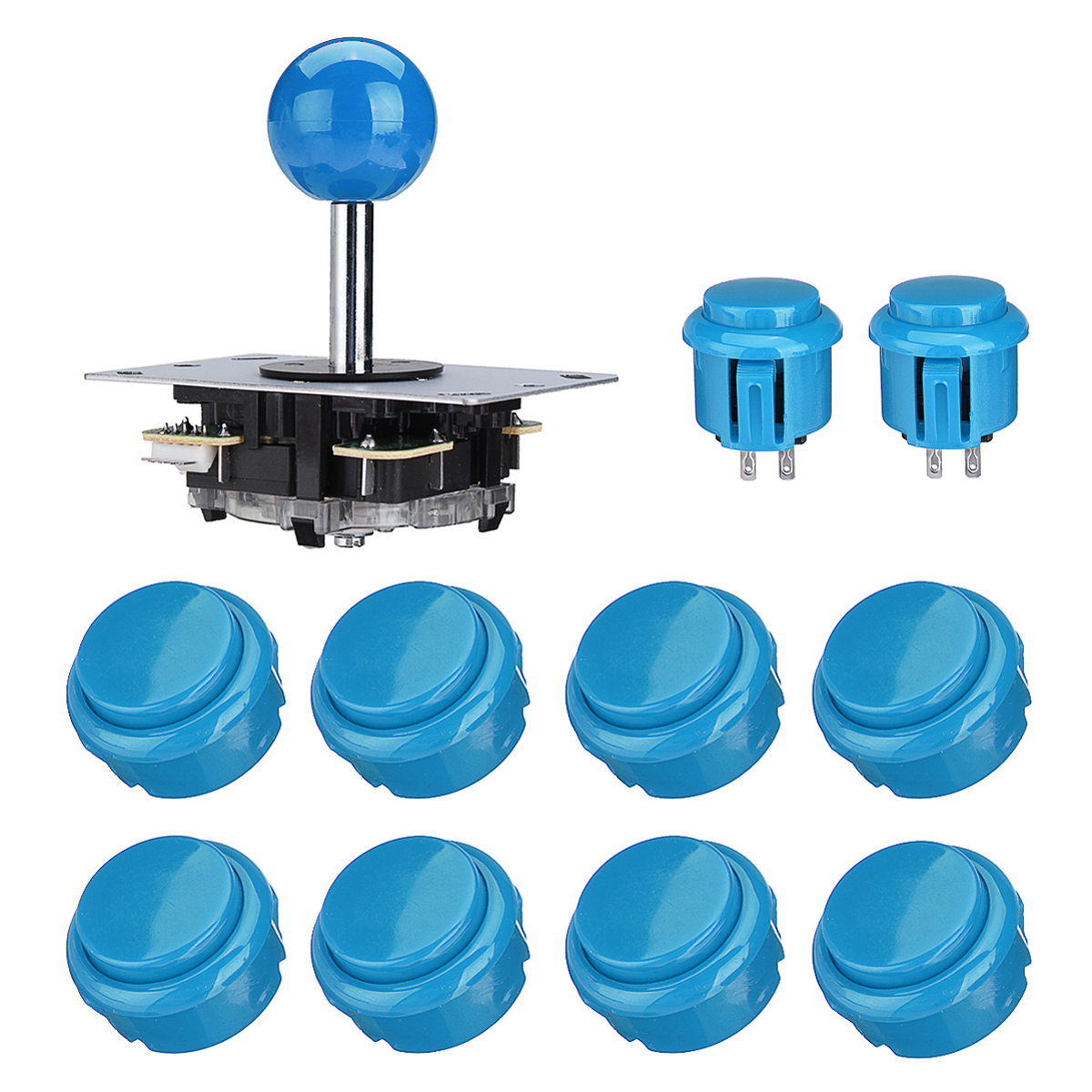 Black Blue Red Arcade Joystick 27mm 32mm Push Button Game Controller DIY Kit 11 Black Blue Red Arcade Joystick 27mm 32mm Push Button Game Controller DIY Kit - Image 11