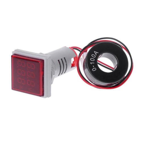 Geekcreit® AC 60-500V 0-100A D18 Square LED Digital Dual Display Voltmeter Ammeter Voltage Gauge Current Meter 11