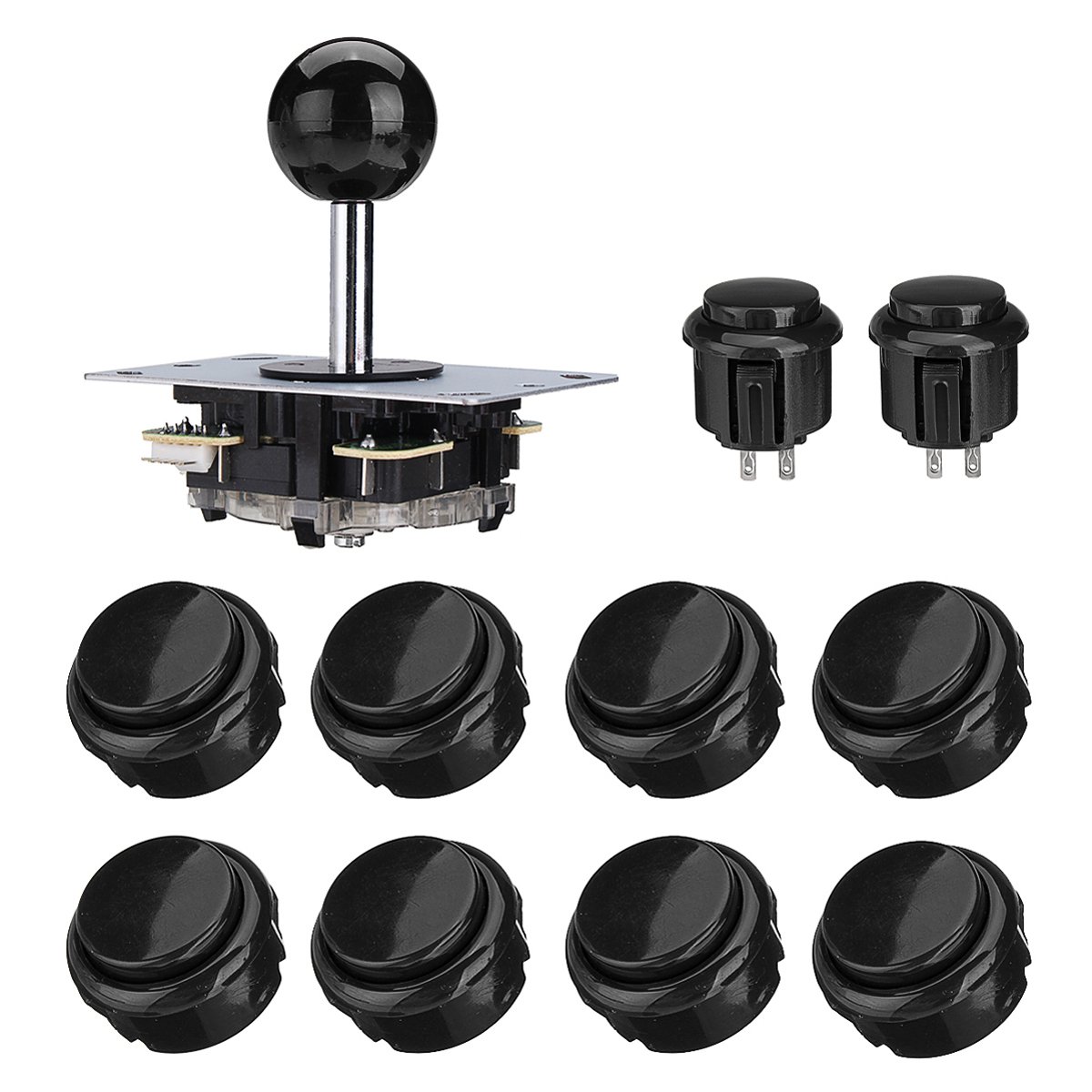 Black Blue Red Arcade Joystick 27mm 32mm Push Button Game Controller DIY Kit 1 Black Blue Red Arcade Joystick 27mm 32mm Push Button Game Controller DIY Kit