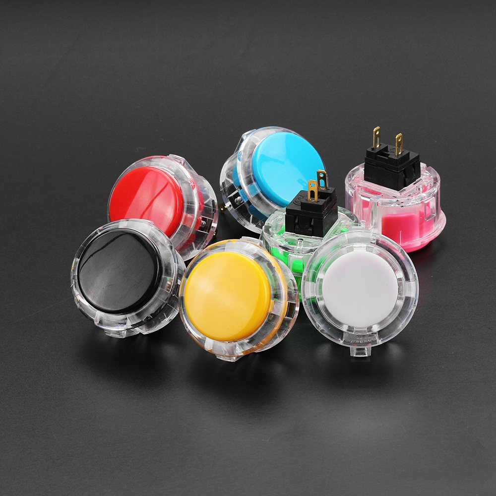 Transparent 30MM Card Button Crystal Small Circular Arcade Game Push Button Switch 2