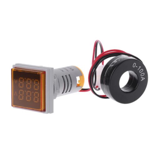 Geekcreit® AC 60-500V 0-100A D18 Square LED Digital Dual Display Voltmeter Ammeter Voltage Gauge Current Meter 6
