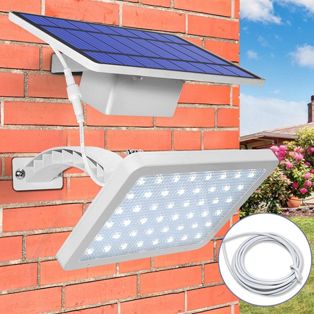 Solar Panel LED Light Sensor Wall Street Lamp Adjustable Floodlight Waterproof For Outdoor Lawn Garden 1