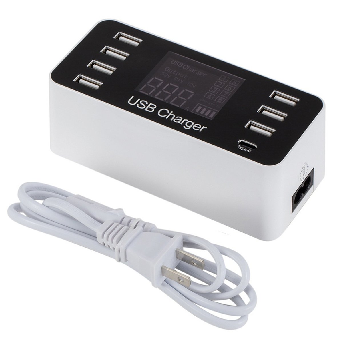 5V 8A 40W LCD Digital Display 8 Port USB Charger Recharging Hub Charging Station 7 5V 8A 40W LCD Digital Display 8 Port USB Charger Recharging Hub Charging Station - Image 7