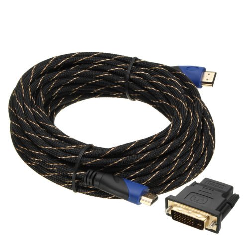 Braided HD Cable V1.4 1080P HD 3D for PS3 Xbox HDTV with DVI Connector 2