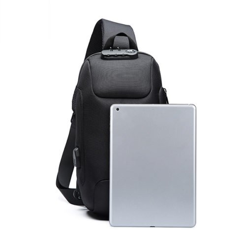 Men USB Anti-thfet Multifunctional Large Capacity Chest Bag 7