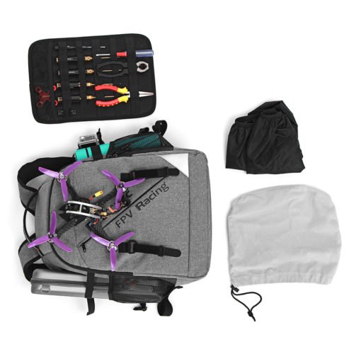 Realacc Backpack Case with Waterproof Transmitter Beam port Bag Tool Board for RC Drone FPV Racing 12