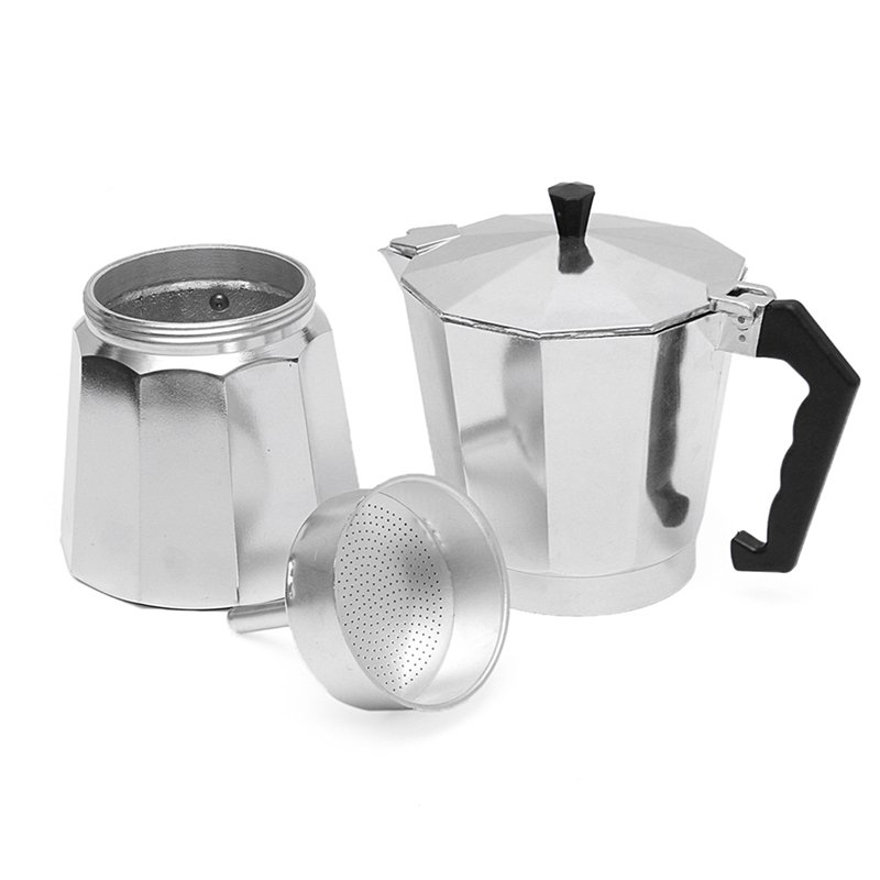 12Cups 600ML Silver Aluminum Moka Pot Octagonal Espresso Coffee Cup Grinder Stove Percolator 11 12Cups 600ML Silver Aluminum Moka Pot Octagonal Espresso Coffee Cup Grinder Stove Percolator - Image 11