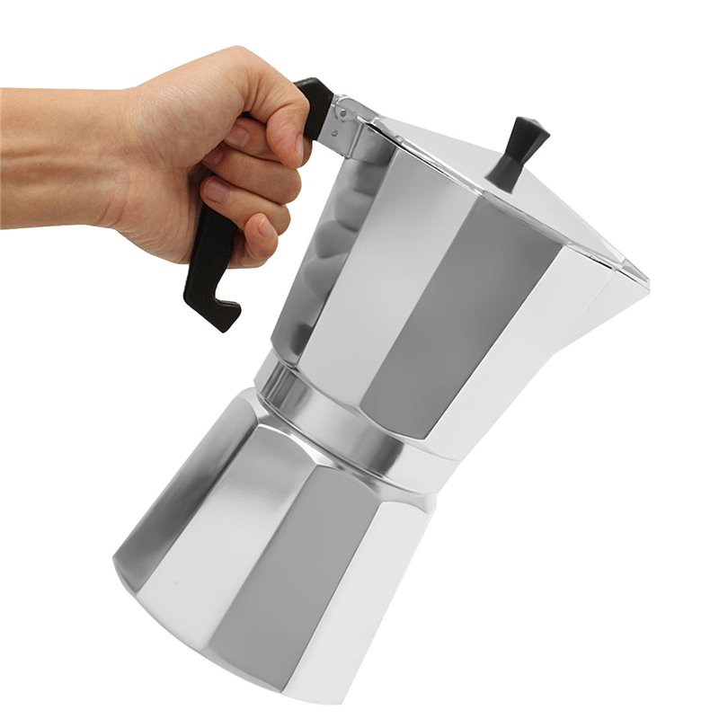 12Cups 600ML Silver Aluminum Moka Pot Octagonal Espresso Coffee Cup Grinder Stove Percolator 9 12Cups 600ML Silver Aluminum Moka Pot Octagonal Espresso Coffee Cup Grinder Stove Percolator - Image 9