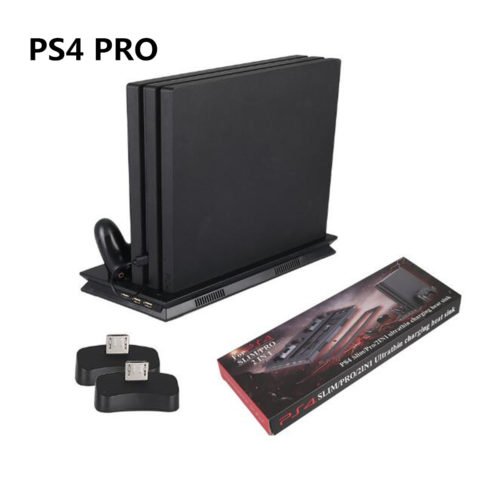LED Charger Station Stand Charging Dock Cooling Fan for Sony Playstation 4 PS4 PRO Slim Game Console Gamepad 12