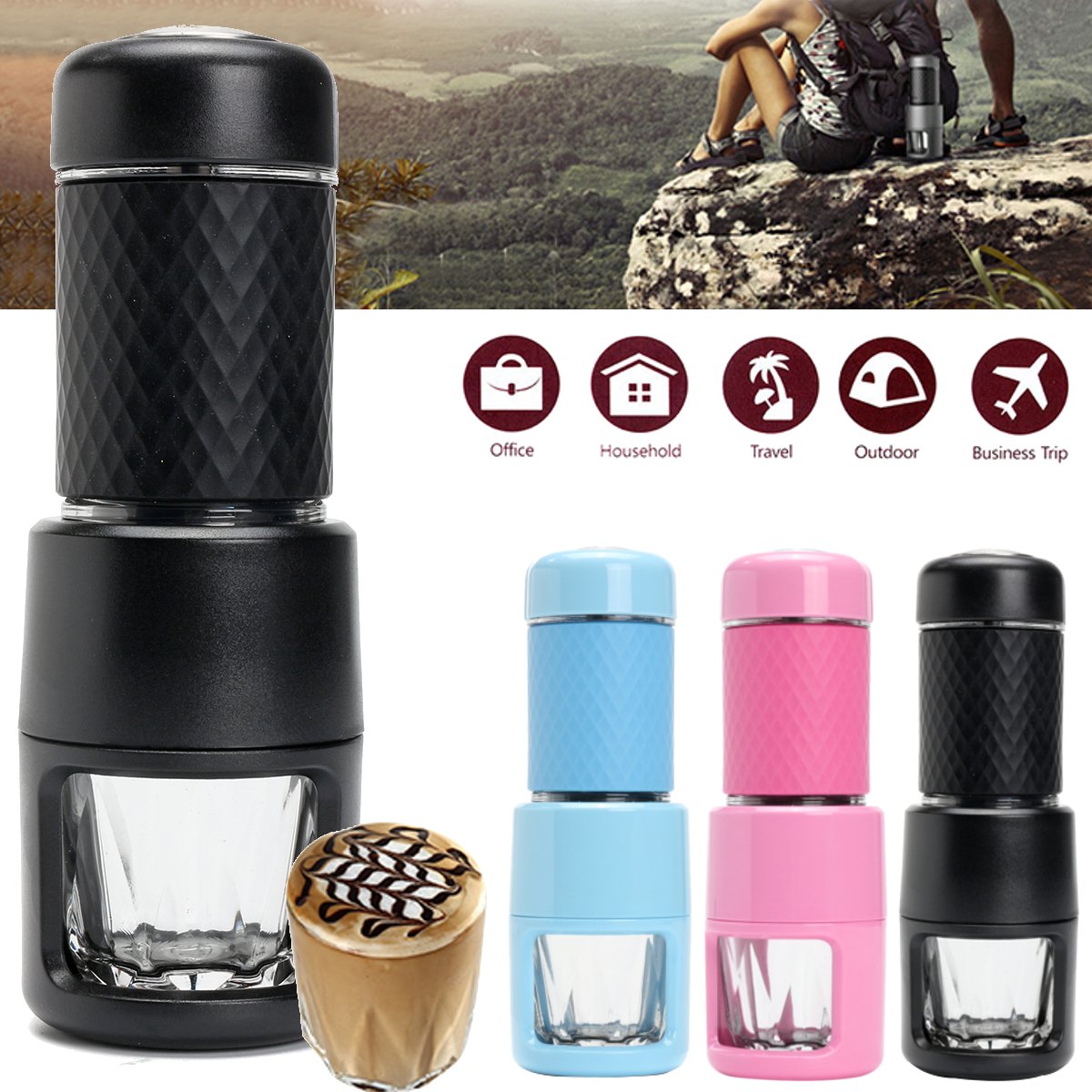 Portable Coffee Maker Travel Handheld Mini Manual Espresso Machine For Outdoor Camping Home Use 1
