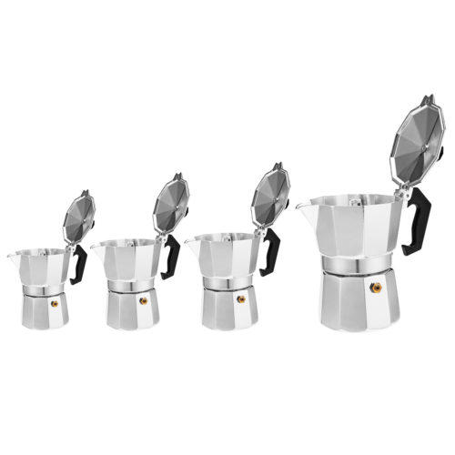 50 / 100 / 150 / 450ml Silver Aluminum Octagonal Mocha Coffee Pot Cup Percolator Maker Tea Pot 4