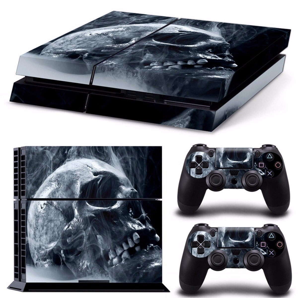 Skull Skin Style Sticker For PS4 Play Station 4 Console 2 Controllers Vinyl Decal 2