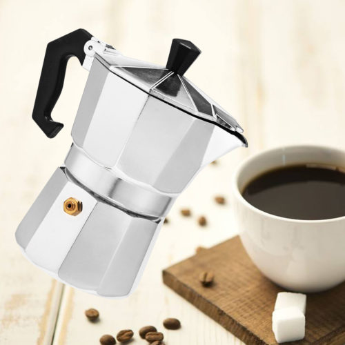 50 / 100 / 150 / 450ml Silver Aluminum Octagonal Mocha Coffee Pot Cup Percolator Maker Tea Pot 12