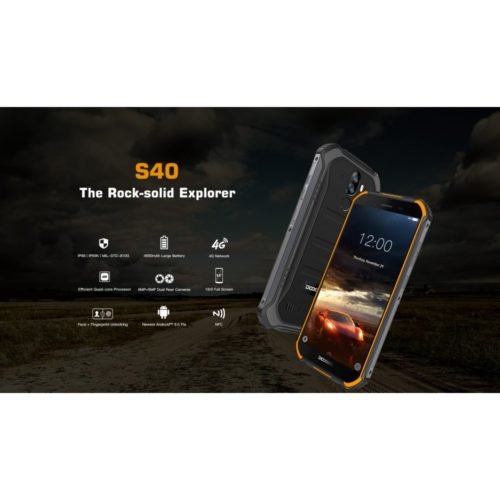 DOOGEE S40 4G Network Rugged Mobile Phone 5.5" Screen 4650mAh MT6739 Quad Core 2GB RAM 16GB ROM Android 9.0 Smartphone Orange 3