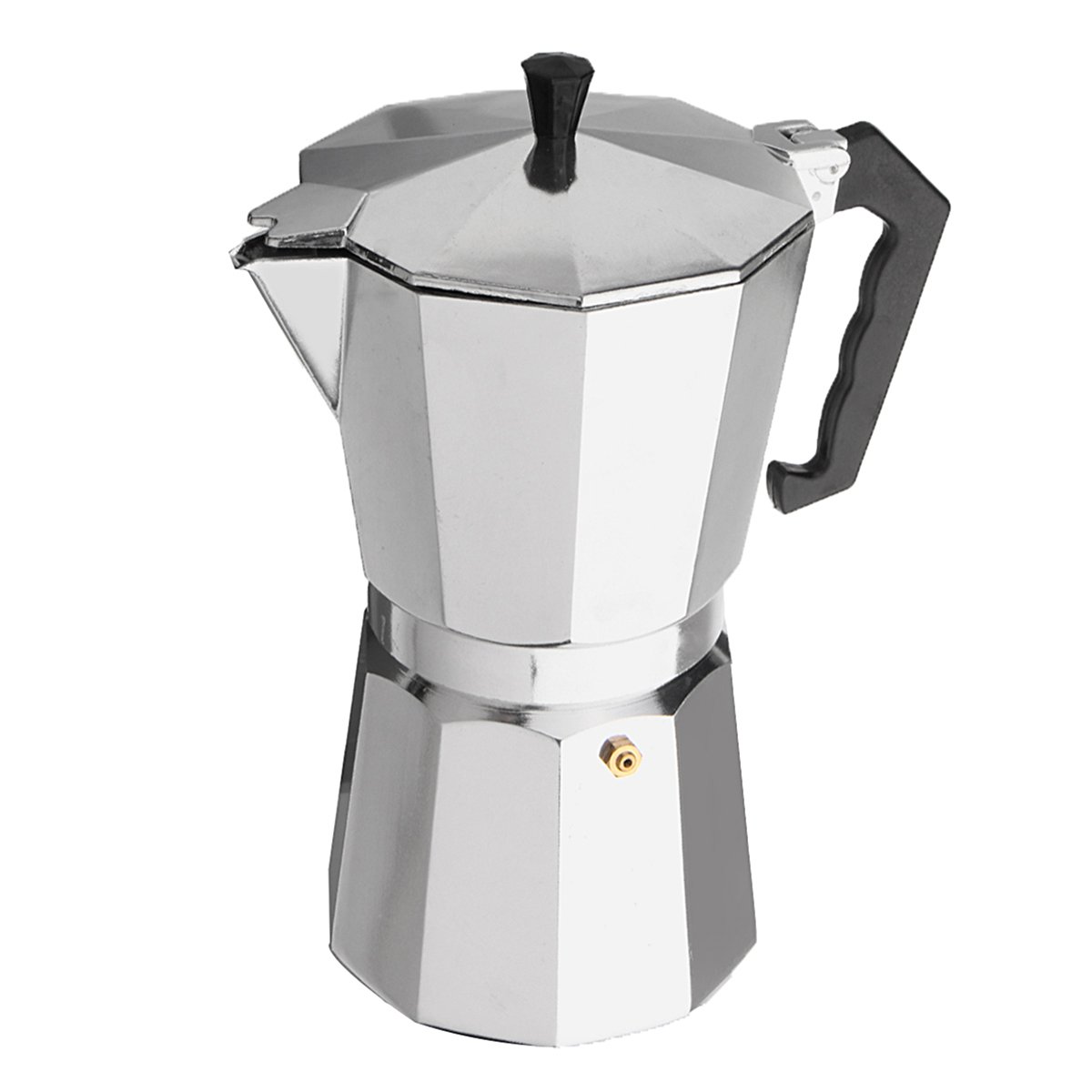 12Cups 600ML Silver Aluminum Moka Pot Octagonal Espresso Coffee Cup Grinder Stove Percolator 2 12Cups 600ML Silver Aluminum Moka Pot Octagonal Espresso Coffee Cup Grinder Stove Percolator - Image 2