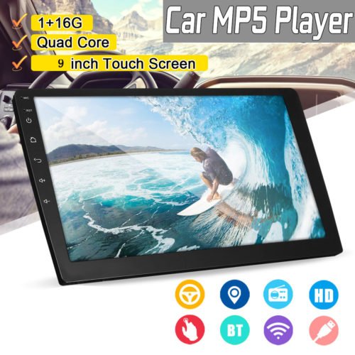 9 Inch 2 DIN 1+16G Car MP5 Player Quad Core Stereo Radio IPS Touch Screen bluetooth DAB DVR 10