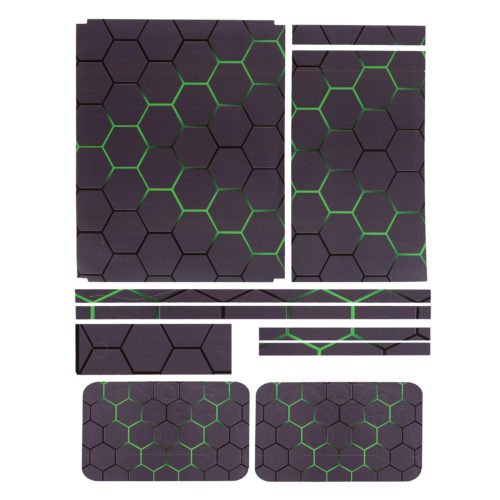 Green Grid Vinyl Decal Skin Stickers Cover for Xbox One S Game Console&2 Controllers 5