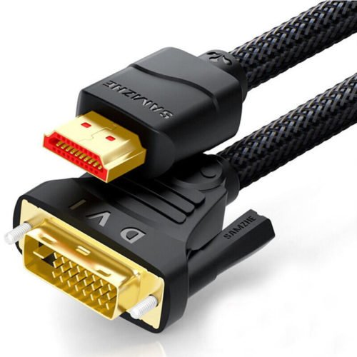 SAMZHE DVI(24+1) to HDMI/ HDMI to DVI(24+1) Bi-Directional Transmission 1080P HDMI Cable for PC Projector TV Screen Xbox Laptop 1