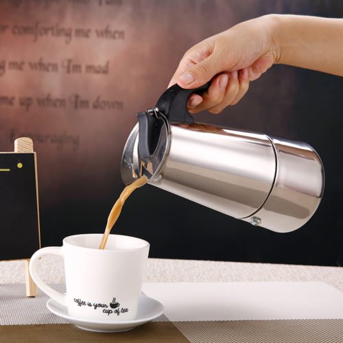 Espresso Moka Coffee Maker Pot Percolator Stainless Steel Electric Stove Electric Coffee Kettle 8