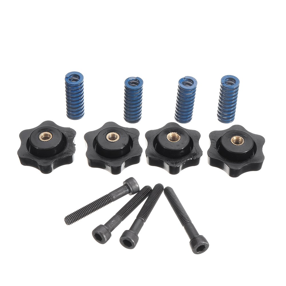 4Pcs M5 Heated Bed Leveling Screw + M5 Nuts + 8*25mm Blue Spring for 3D Printer Part Hotbed 2