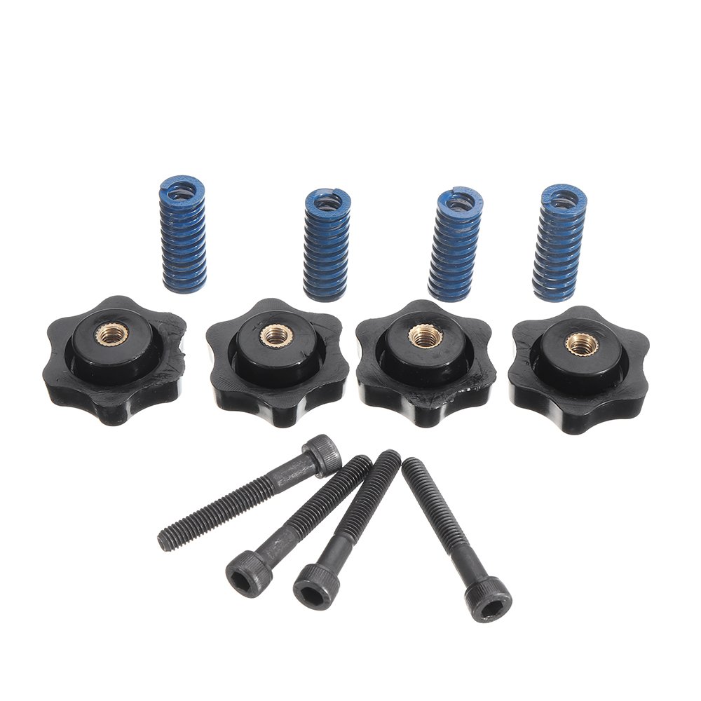 4Pcs M5 Heated Bed Leveling Screw + M5 Nuts + 8*25mm Blue Spring for 3D Printer Part Hotbed
