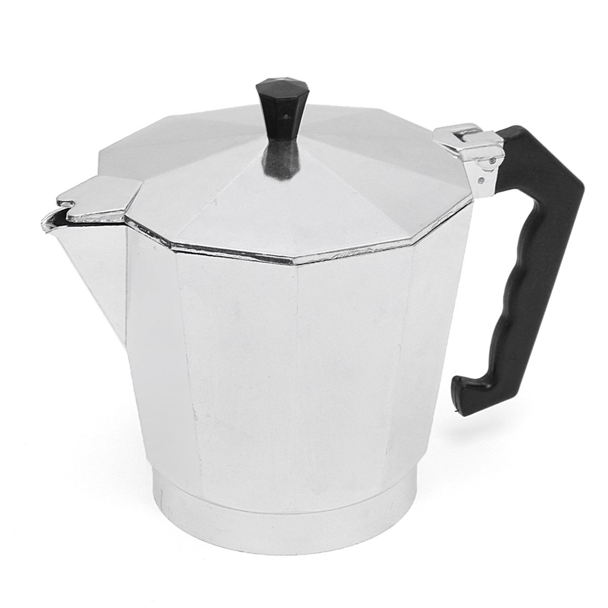 12Cups 600ML Silver Aluminum Moka Pot Octagonal Espresso Coffee Cup Grinder Stove Percolator 8 12Cups 600ML Silver Aluminum Moka Pot Octagonal Espresso Coffee Cup Grinder Stove Percolator - Image 8