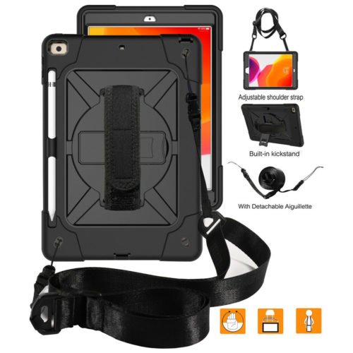 Hybrid Silicone Shoulder Strap Tablet Case For iPad 10.2" 7th Generation 2019 2