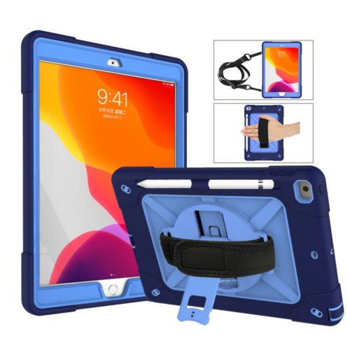 Hybrid Silicone Shoulder Strap Tablet Case For iPad 10.2" 7th Generation 2019 12