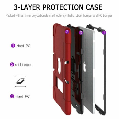 For iPad 10.2 7th Gen 2019 Shockproof Stand Case Heavy Duty Hard Rubber Cover 8