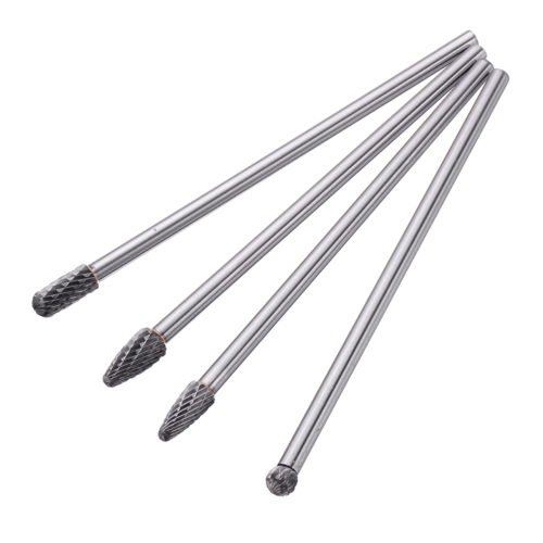 Drillpro 4Pcs 150-160mm Tungsten Carbide Rotary Burr Set 1/4 Inch Shank for Die Grinder Drill DIY Woodworking Metal Carving Polishing Engraving Drilli 5