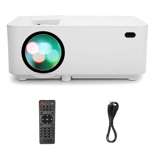 New Version Mini Projector 176" Display 1080P Full HD LCD Movie Projector, 50,000 Hours Lamp Life Home Theater Video Projector with HDMI/AV Cable and 9