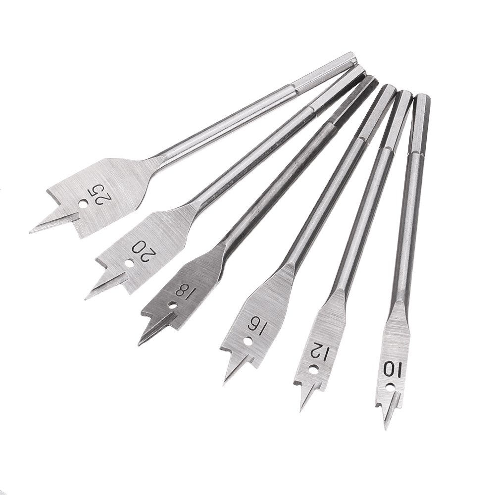 Drillpro 6Pcs 10/12/16/18/20/25mm Spade Drill Bit Set Wood Hole Saw Cutter Flat Wood Bits Woodworking Tool 4 Drillpro 6Pcs 10/12/16/18/20/25mm Spade Drill Bit Set Wood Hole Saw Cutter Flat Wood Bits Woodworking Tool - Image 4