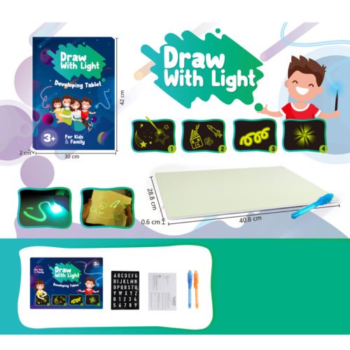 A3 Size 3D Children's Luminous Drawing Board Toy Draw with Light Fun for Kids Family 9